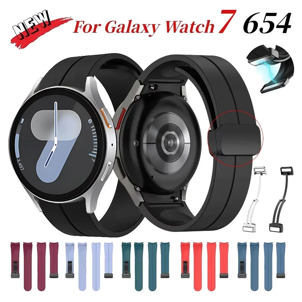 Silikonarmband für Samsung Galaxy Watch 7/6/5/4 40mm 44mm 5 Pro 45mm Ohne Lücke Original Magnetarmband für Watch 6 Classic 47mm