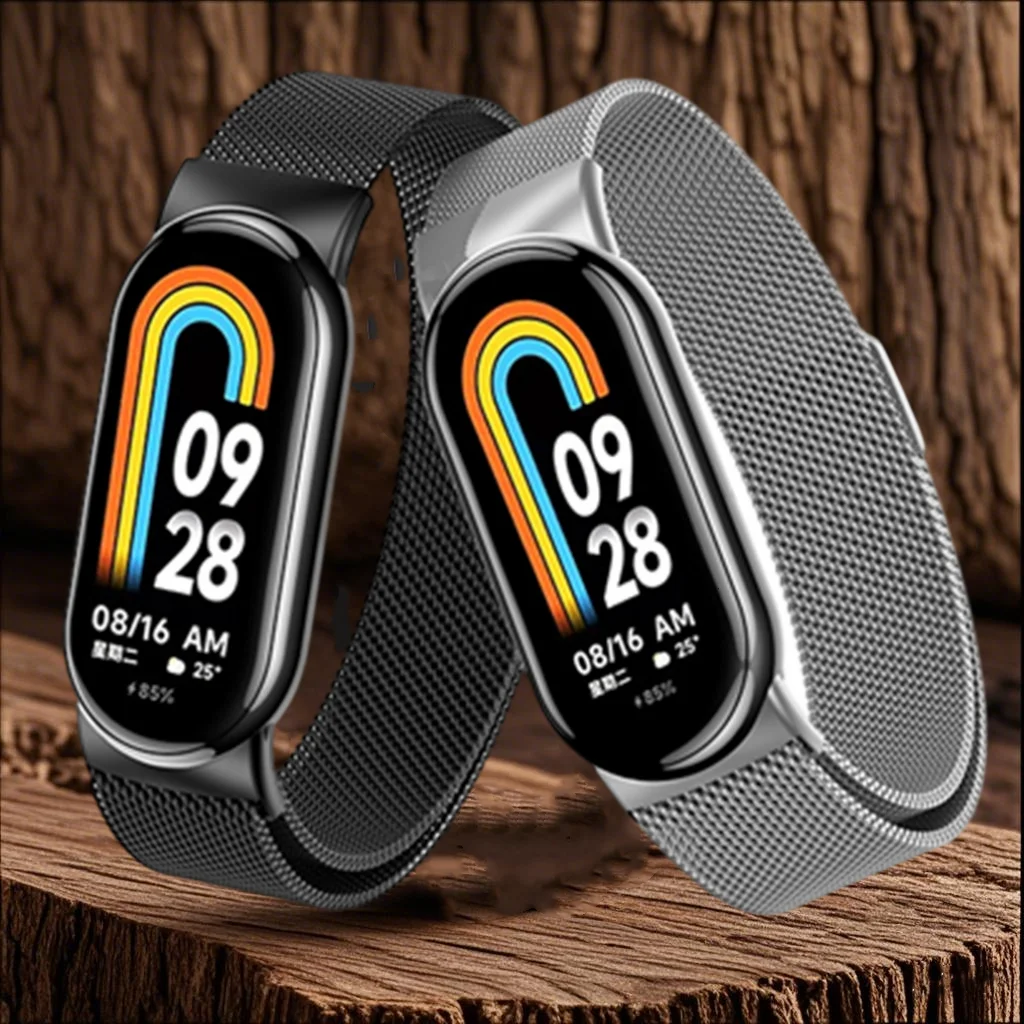 Milanaise-Mesh-Armband für Xiaomi Mi Band 9/8, modisches Metall-Ersatzarmband für Mi Band 8 9, Correa Mi Band 8 9
