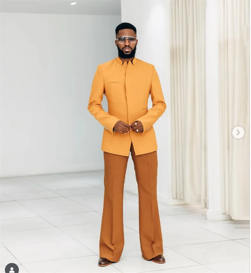 

Formal Arabic Men Suit Set 2 Piece Blazer+Pants Trousers Cotton Wedding Tuxedos Formal Office Business Jacket Coat Customized