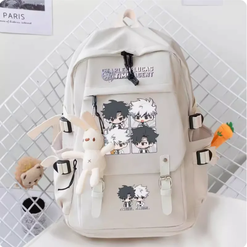 Anime Zeit Agent Lucas Charles Schult asche Rucksack Hoch leistungs Umhängetasche Cosplay Student Teenager Geschenk B468