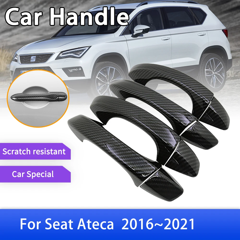 

Carbon Fiber Door Handle Cover Trim for Seat Ateca KH7 2016 2017 2018 2019 2020 2021 Car External Accessories Styling Stickers