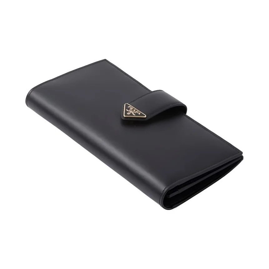 PRADA Leather Wallet Large Women's Black 1MV025_2CNP_F0002