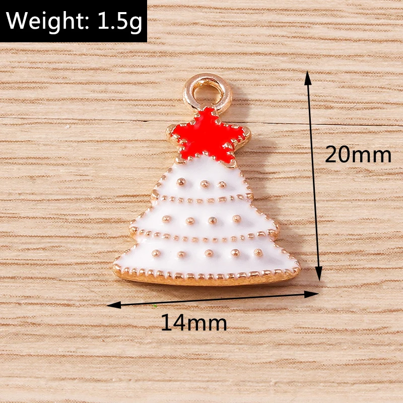 10 stücke mischen Mode Emaille Weihnachts baum Charms Anhänger für Schmuck machen Neujahr Tropfen Ohrringe Halsketten Armbänder DIY Geschenke – Detail 21