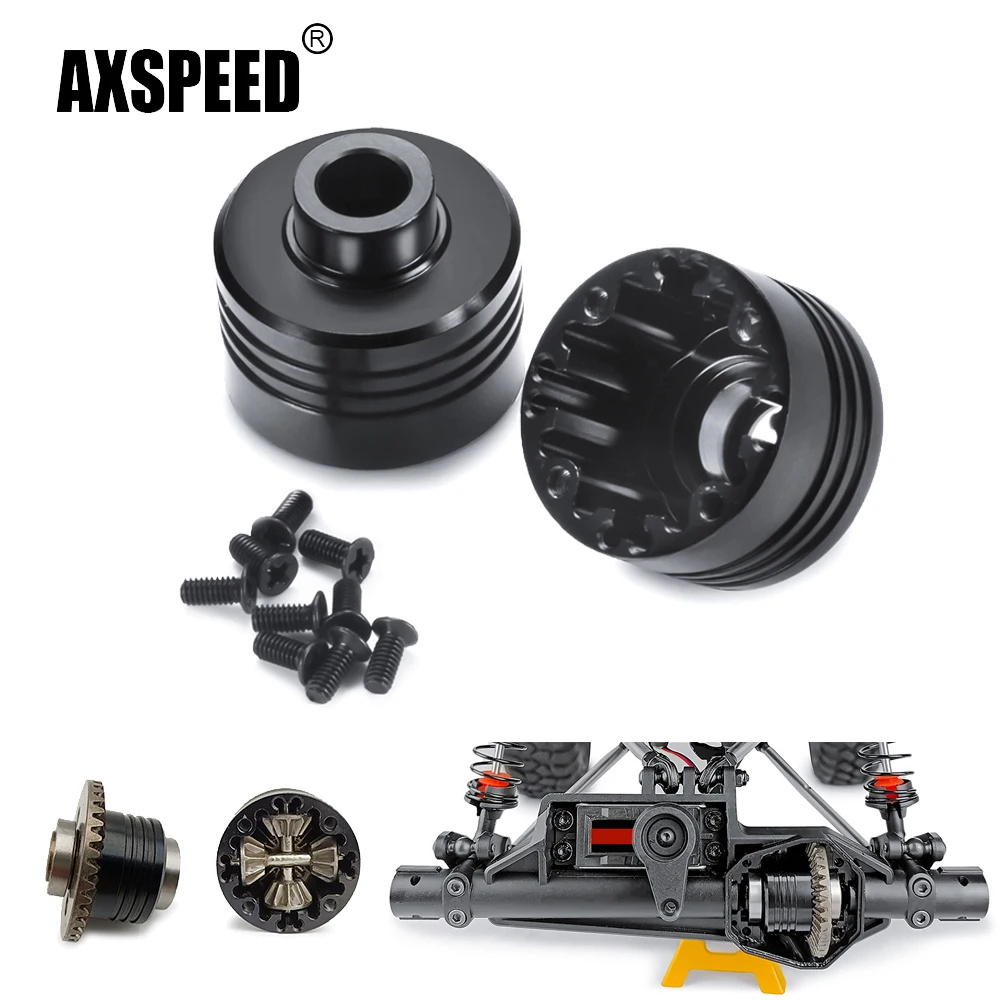 

AXSPEED 2Pcs Aluminum Alloy Diff Cover Shell for Axial RBX10 AXI03005 1/10 RC Crawler Car Model Parts Accessories