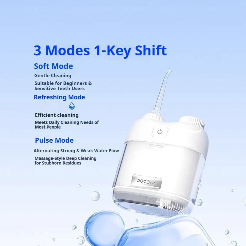DOCO Electric Oral Irrigator Mini Portable Water Flosser 80ML Home Dental Teeth Pick Whitening Cleaner Waterpulse Tooth Cleaner view 4