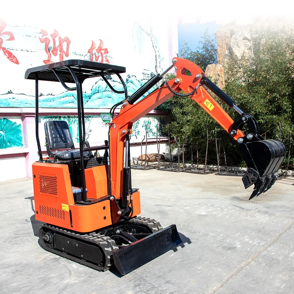 Customized Mini Excavator With Free Bucket 1ton 1.2 ton 1.5ton Small Digger For Home And Garden Use Mini Digger Gasoline 1 Ton