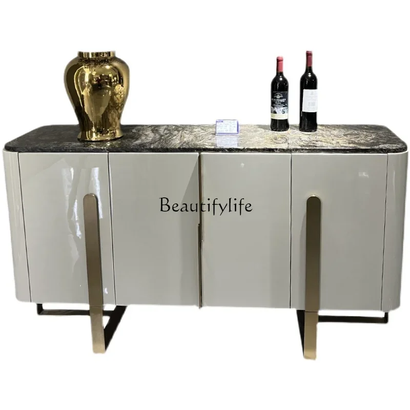 

LD33Italian light luxury solid wood dining side cabinet entrance high-end bedroom high cabinet