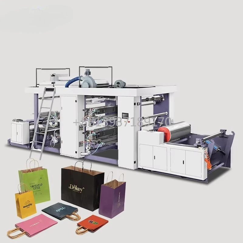 Flexo Printing Machine  4 Colors Stack Type Flexographic Printers for Paper Cup Printing and Paper Bags