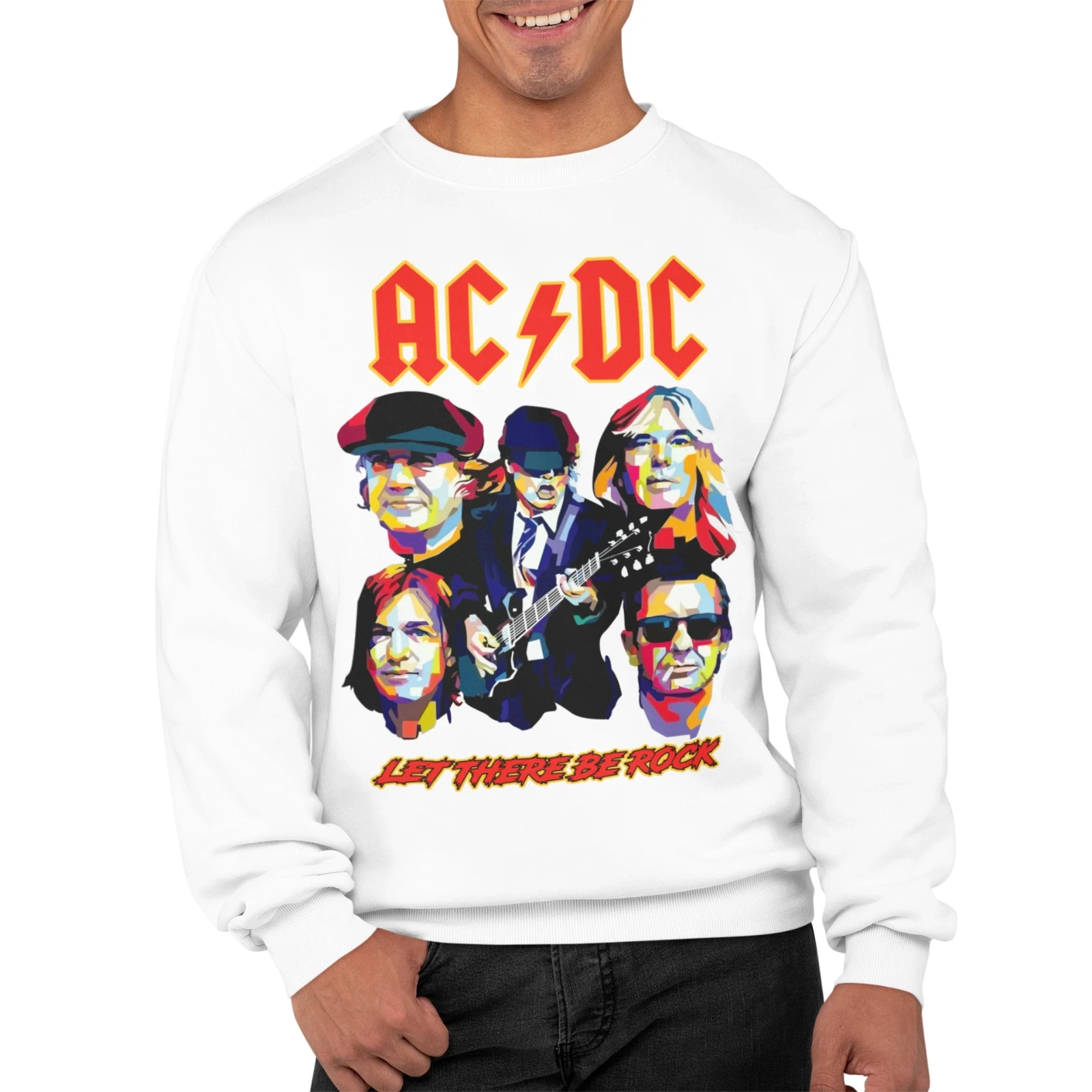 بلوفر ACDC الجديد (Let There Be Rock) 80s Musik Konsert Herren Bio Pullover 2026 لخريف وشتاء فاخر راقي لكل من الرجال والنساء #2