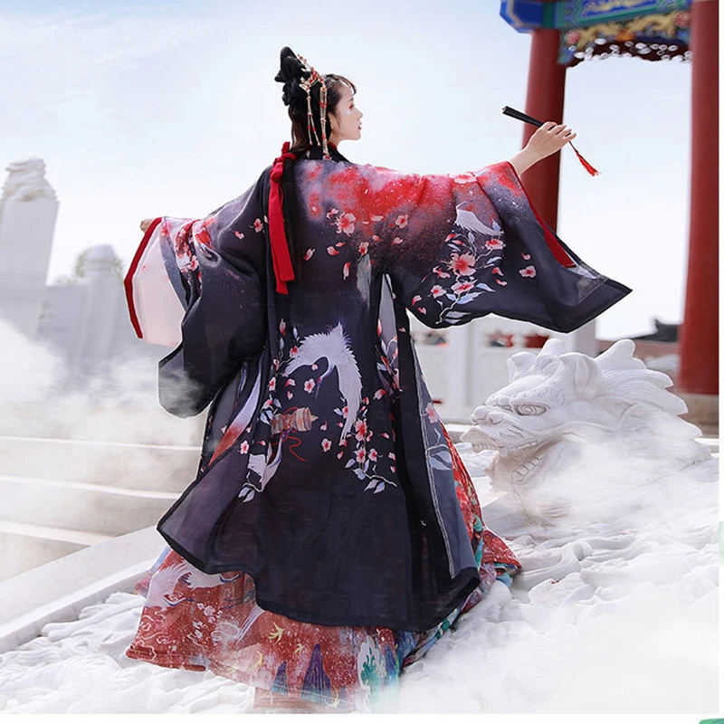 Men&Womne Couples Hanfu Chinese Traditional Gradient Hanfu Ancient Chinese Hanfu Set Halloween Cosplay Costume Hanfu Sets Dress