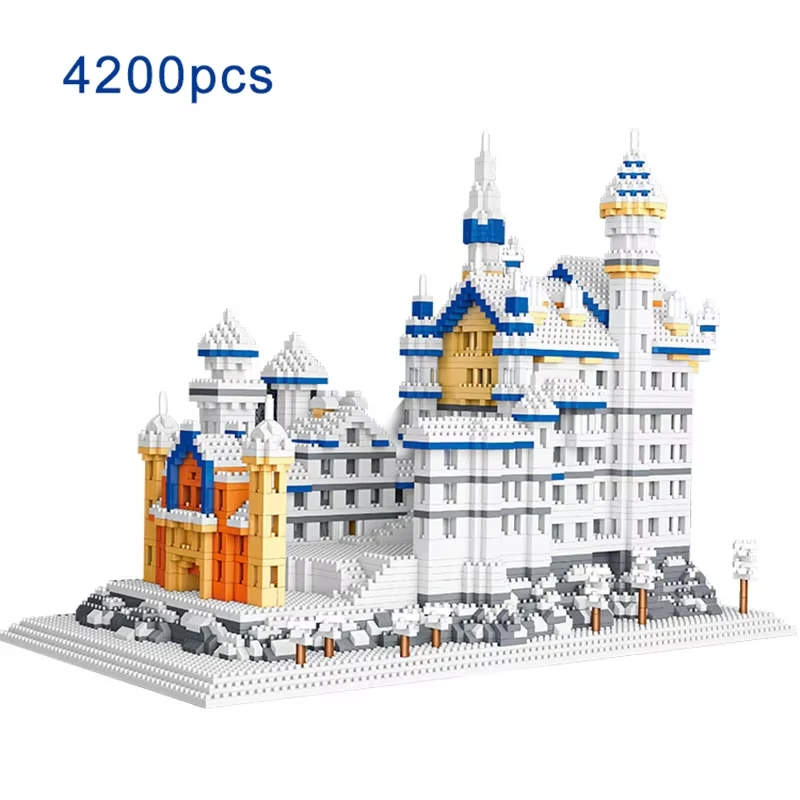 4200 ชิ้นเพชรหิมะ Swan Creative Castle Mini Building Blocks ชุด - ตกแต่งโต๊ะ Micro อิฐของเล่นสําหรับของขวัญเด็ก