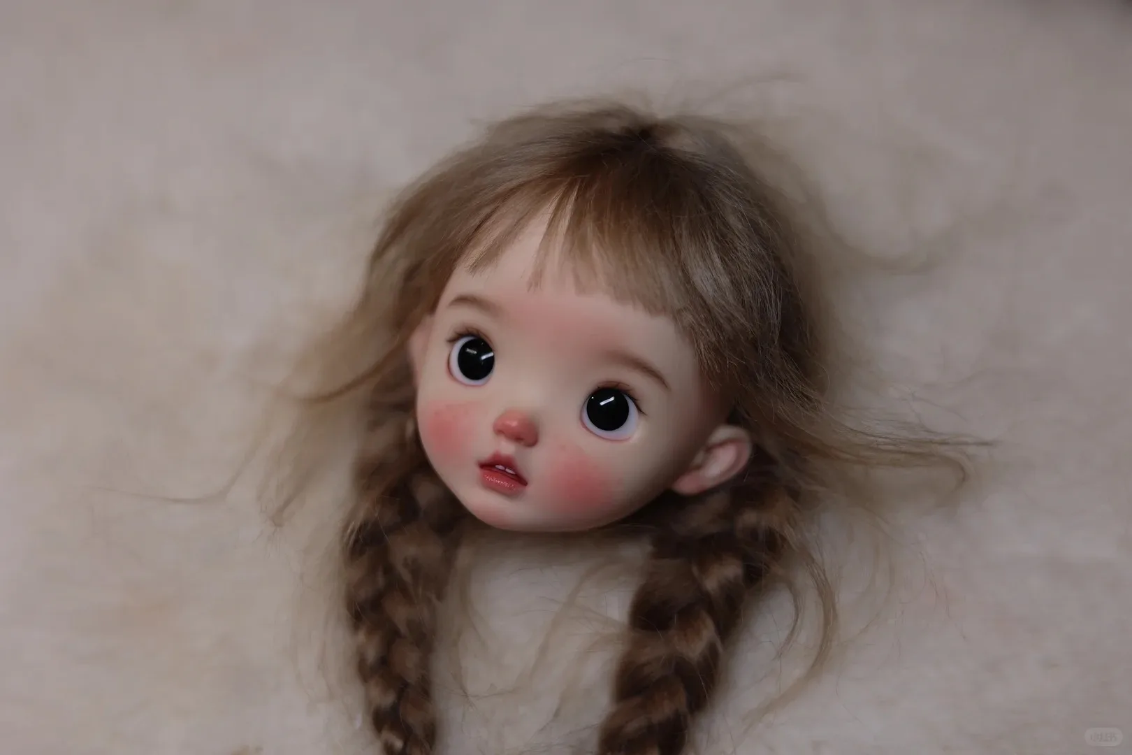دمية BJD 1/6 نيمو طقم رأس كبير للأطفال راقي لسان من الراتنج يلتصق رأس الفتاة مجرد رأس
