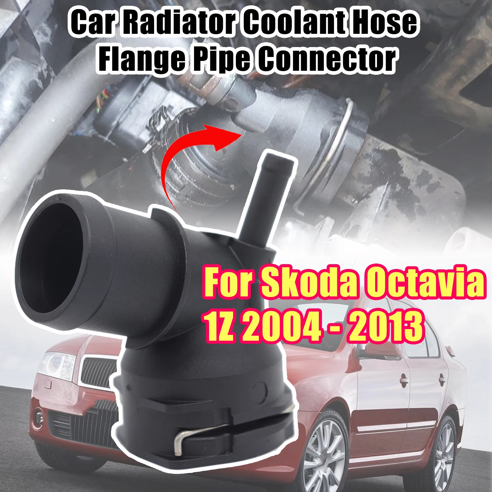 

Car Engine Radiator Coupling Coolant Hose Flange Pipe Connector Engine Compartment 3C0122291D For Skoda Octavia 1Z 2004 - 2013