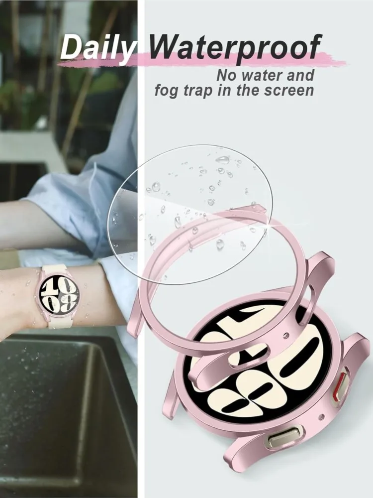 Screen Protective for Samsung Galaxy Watch 6 44mm 40mm PC Case Frame Bumper Cover+Tempered Glass Galaxy Watch6 Classic 43mm 47mm