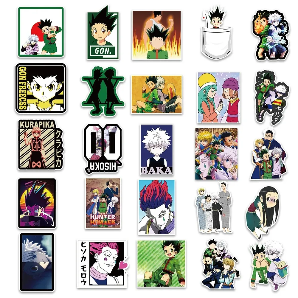 50PCS Anime Hunter X Hunter Sticker Kids Toys DIY Scrapbook Suitcase Luggage Ipad Cute Waterproof Decal Sticker