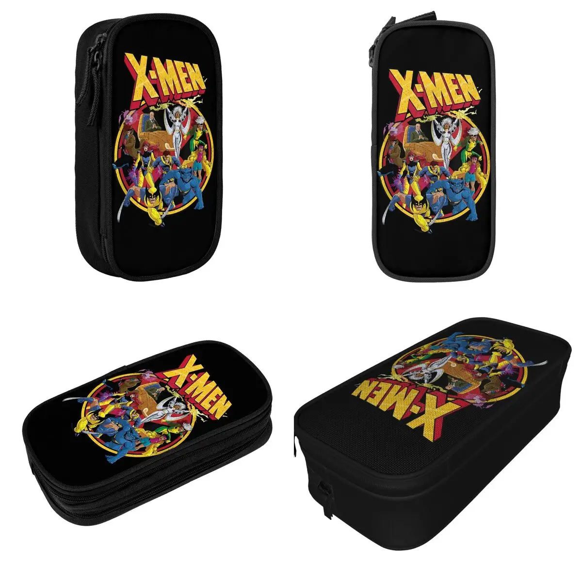 Large Pencil Pouch X-Men Animated Series Retro 90s Merch Double Layer Pencil Box Girl Makeup Bags Amazing Gift