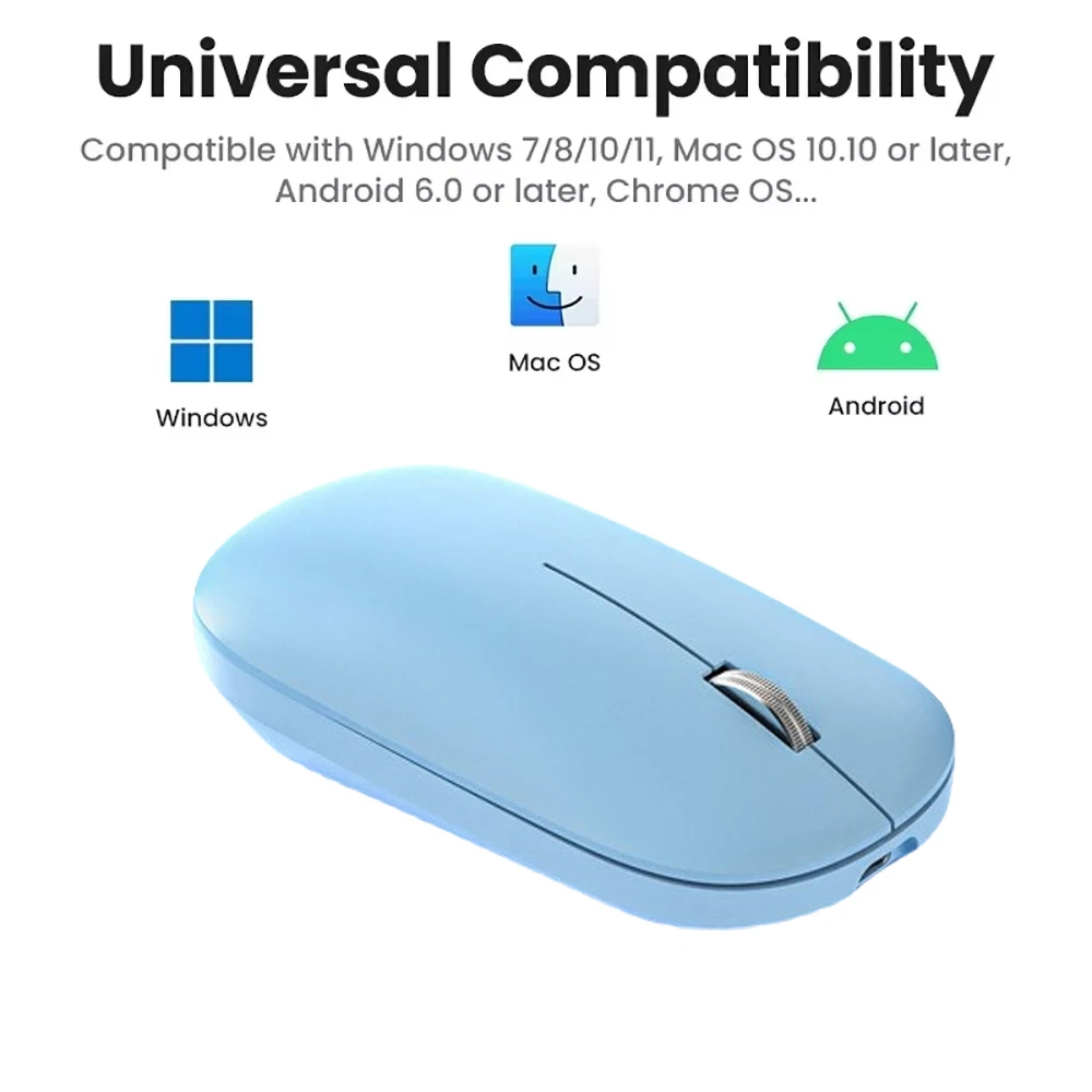 Mouse Bluetooth Mode Ganda 2.4G Mouse Nirkabel Mouse Isi Ulang Mouse Gaming Mouse Tombol Senyap Kantor untuk PC Laptop Tablet