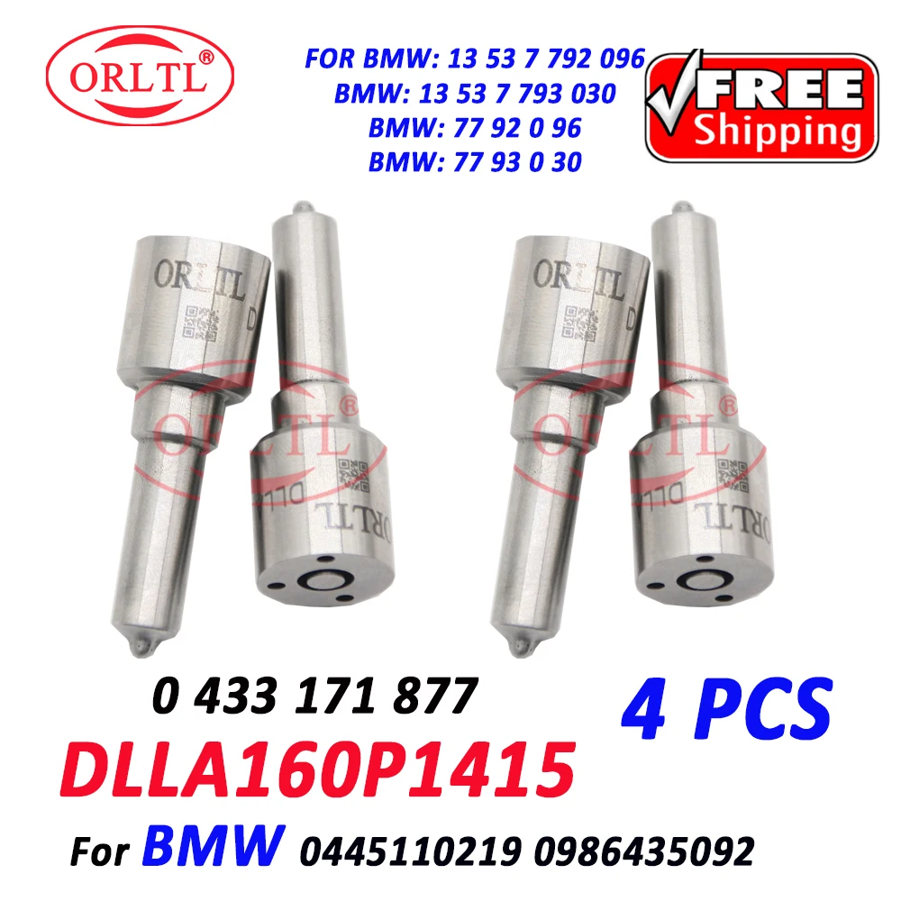 

4 PCS DLLA160P1415 Fuel Injector Nozzle 0 433 171 877 Diesel DLLA 160 P1415 Spray Gun for BMW 13537792096 0445110219 0986435092