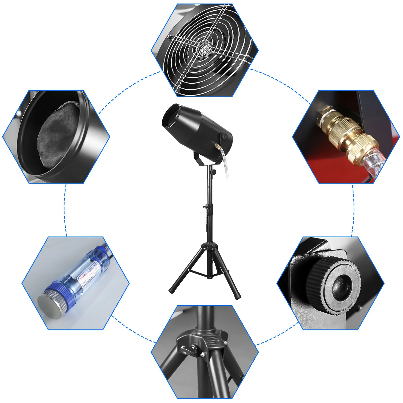 Butoy 1500W Summer Electric Foam Machine Manual Control Iron Plastic Foam Spray Cannon for Outdoor Parties Parks Swimming Pools