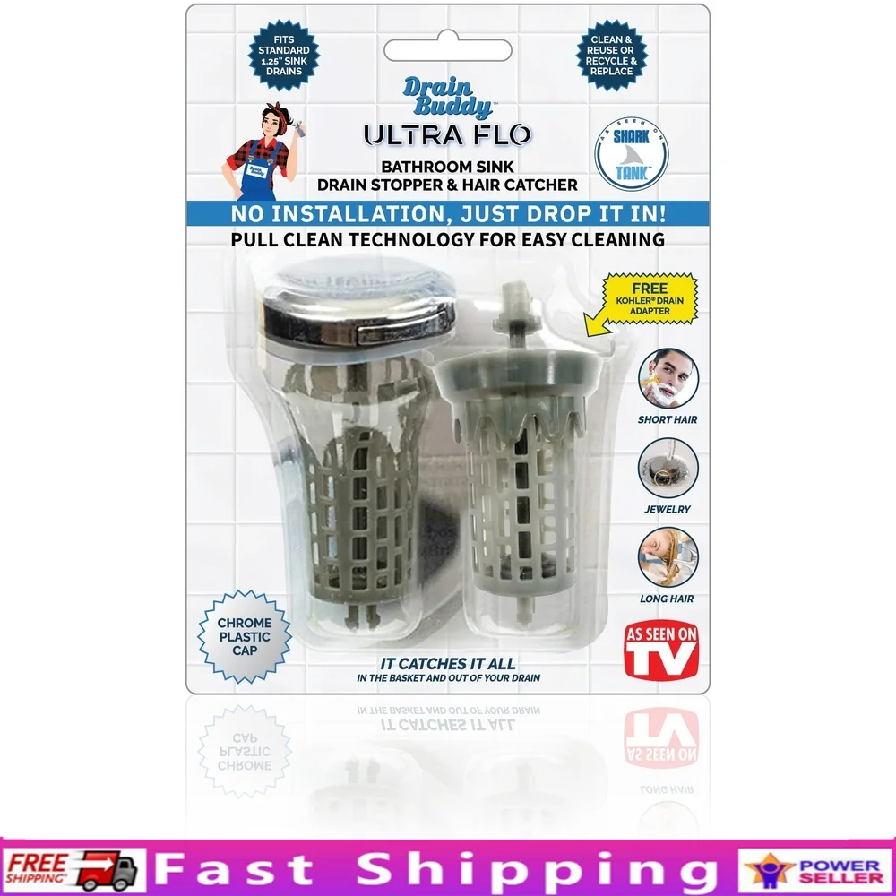 

Слив для раковины Ultra Flo с хромированной крышкой и дополнительной корзиной для заправки. Легко очищаемая технология очистки. Инструменты не требуется. Предотвращение засорения.