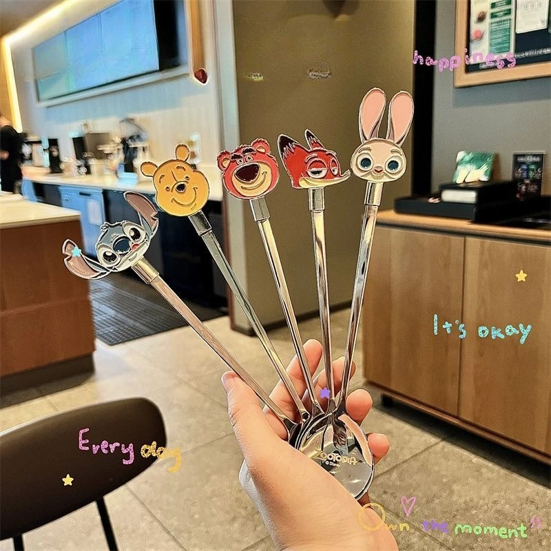 

Disney Stitch Genuine High Beauty Kawaii Coffee Spoon Long Handle Stirring Stick Home Dessert Spoon Girl's Christmas Gift