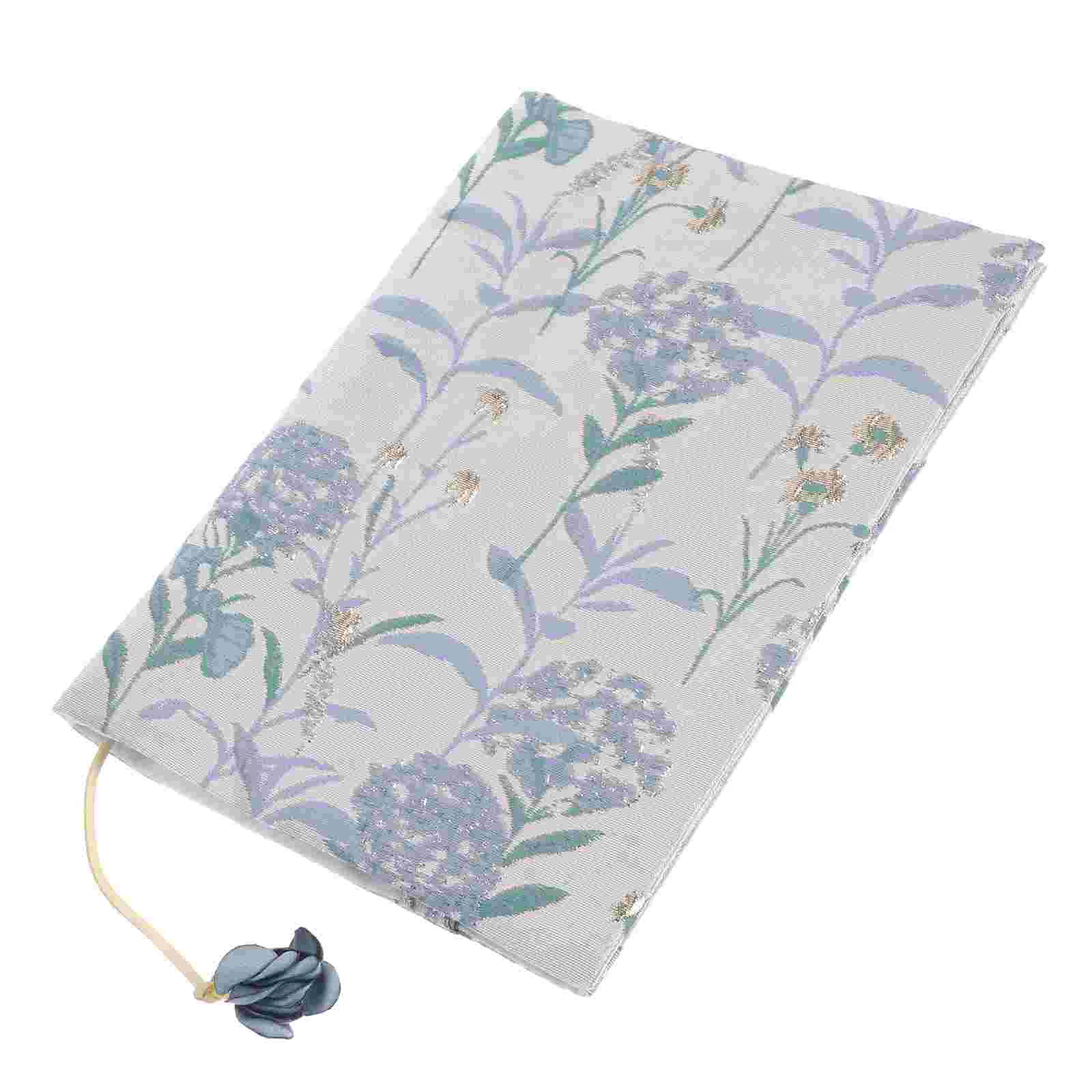 Funda de tela hecha a mano para cuaderno de notas, Protector creativo, funda decorativa ajustable para estudiante, azul cielo, elegante