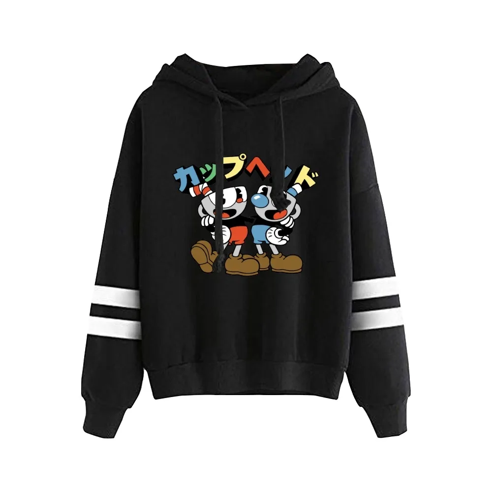 

2026 Anime The Cuphead Show Hoodie Unisex Pocketless Sleeve Sweatshirt Men Women's Hoodies American Cartoon Funny Clothes