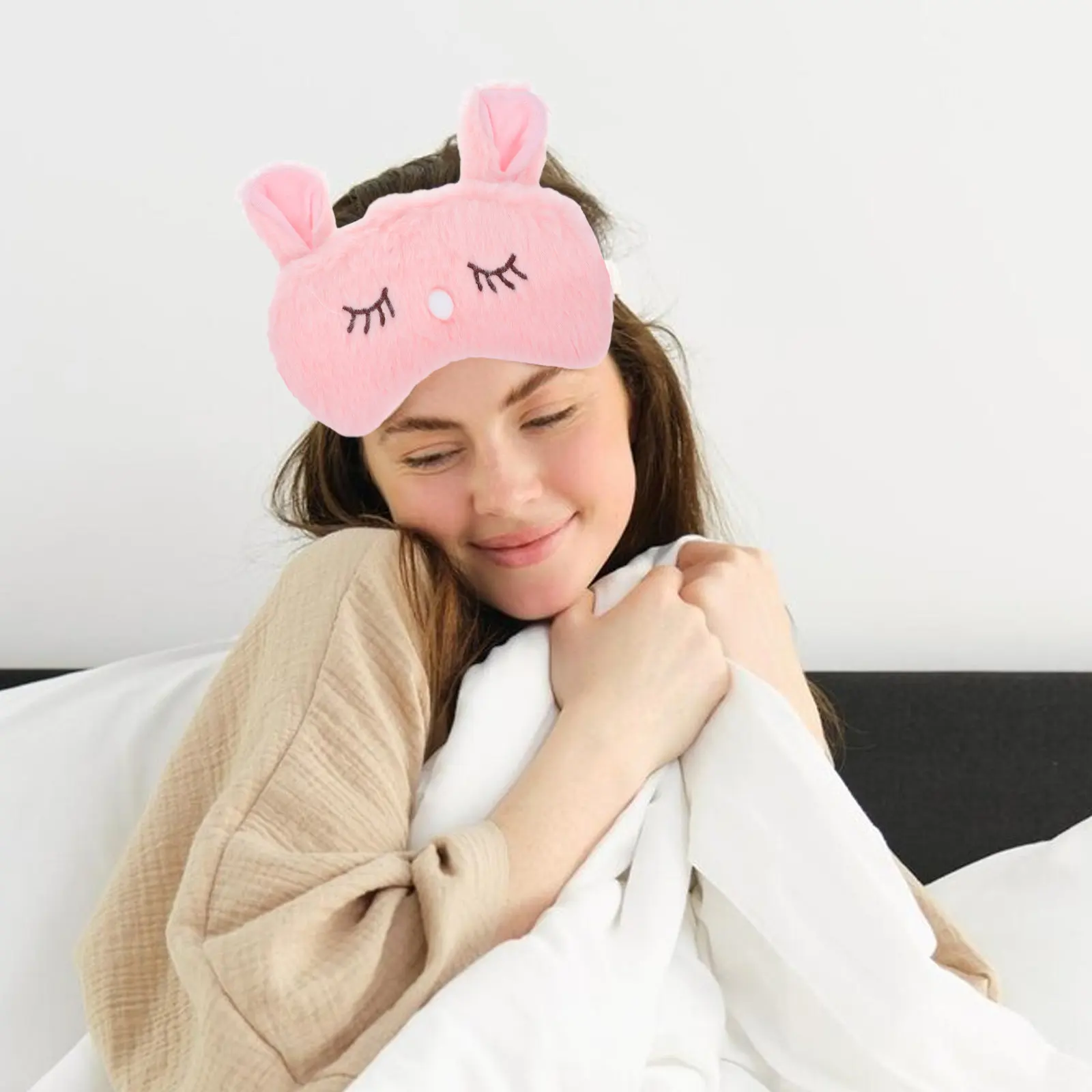 

Cute Rabbit Eye Mask for Women Soft Comfortable Light Blocking Sleep Mask for Night Travel Party Cartoon Design Sleeping