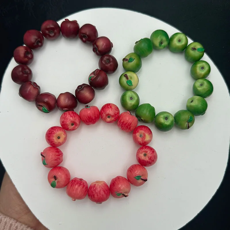 

Cute Simulation Apple Bracelet for Women Creative Fruit Design Niche Personality Hand Jewelry Fashion Trendy Accessories