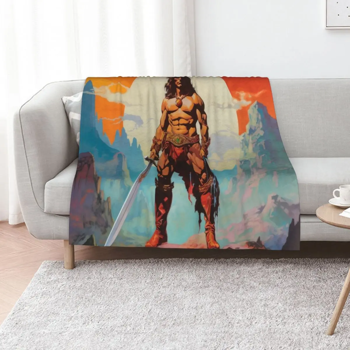 

Conan The Barbarian Throw Blanket for winter Cute Plaid Blankets For Sofas Luxury Designer Blankets