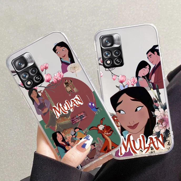 Heroine Hua Mulan For Redmi Note 13 12 Turbo 11T 11P 11E 11S 10T 10S 10 9 Pro Plus Max Transparent Silicone Phone Case