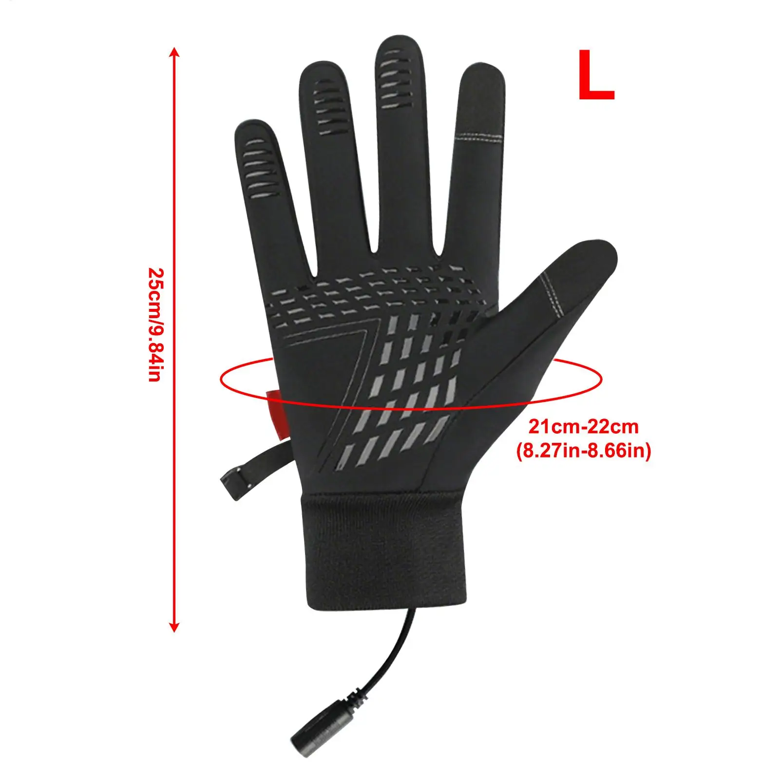 Heated Gloves For Men Hand Warming Gloves USB Charging Windproof Non-Slip Touchscreen Waterproof Thick Drawstring Mitten For Men