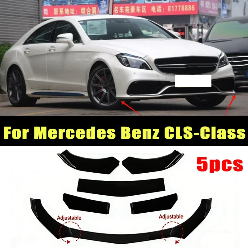 

5Pcs ABS Material Universal Car Front Bumper Separator Bumper Lip Body Kit Duck Lip Separator For Mercedes Benz CLS-Class