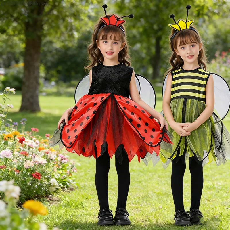 

Cute enfant Hardworking Bee Ladybug Performance Costumes Cartoon Animal Cosplay World Book Day Stage Performance Outfits