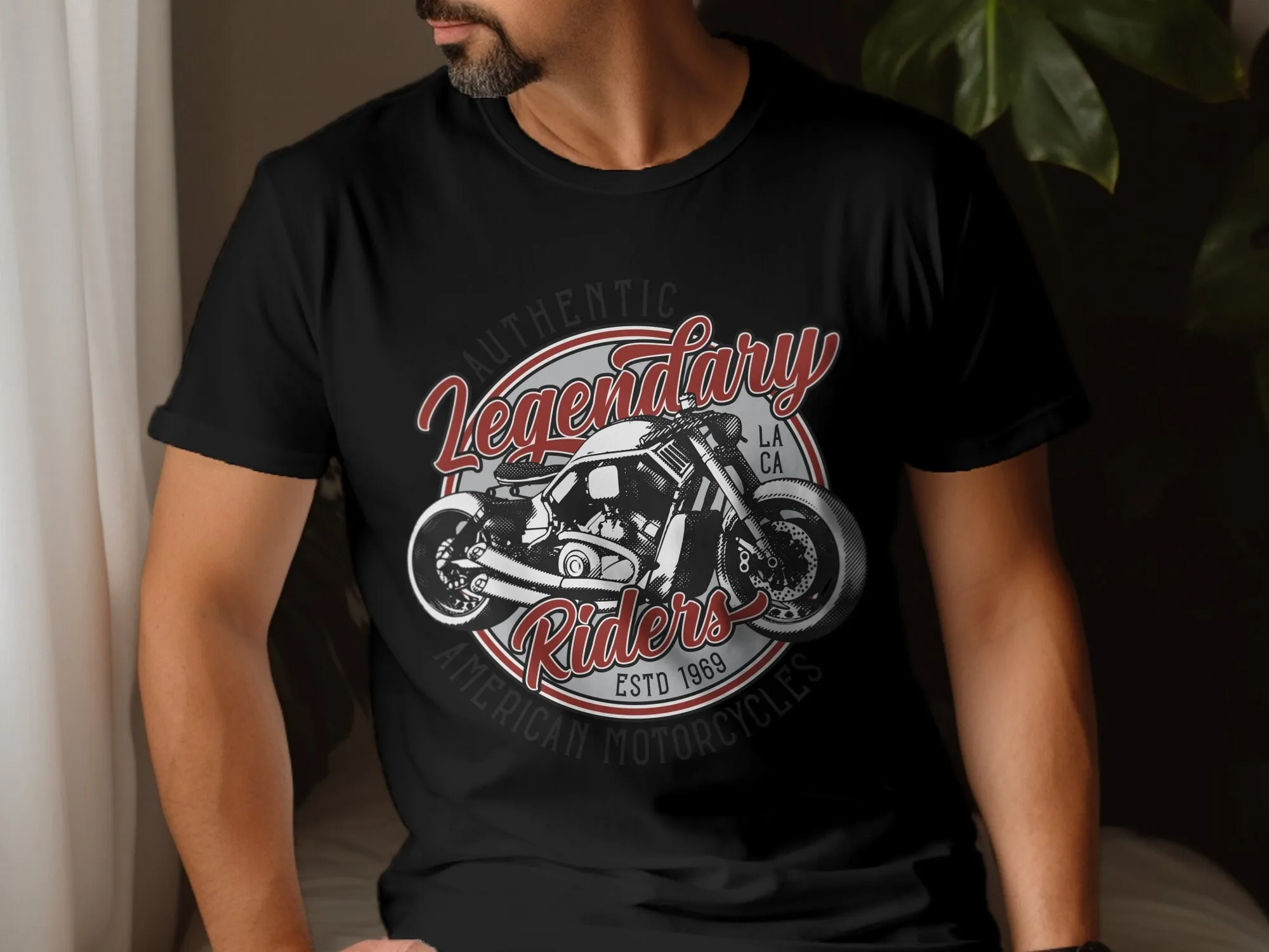 

Vintage Motorcycle T Shirt Legendary Riders Authentic LA Biker Style Retro American Motorcycles Apparel