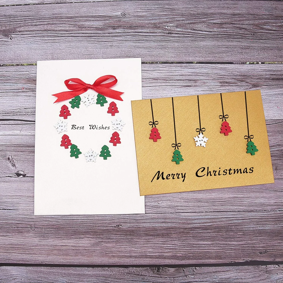 

150pcs Christmas Tree Wooden Buttons Assorted Xmas Sewing Craft Diy Wood Button Accessories For Clothes Decoration Gift