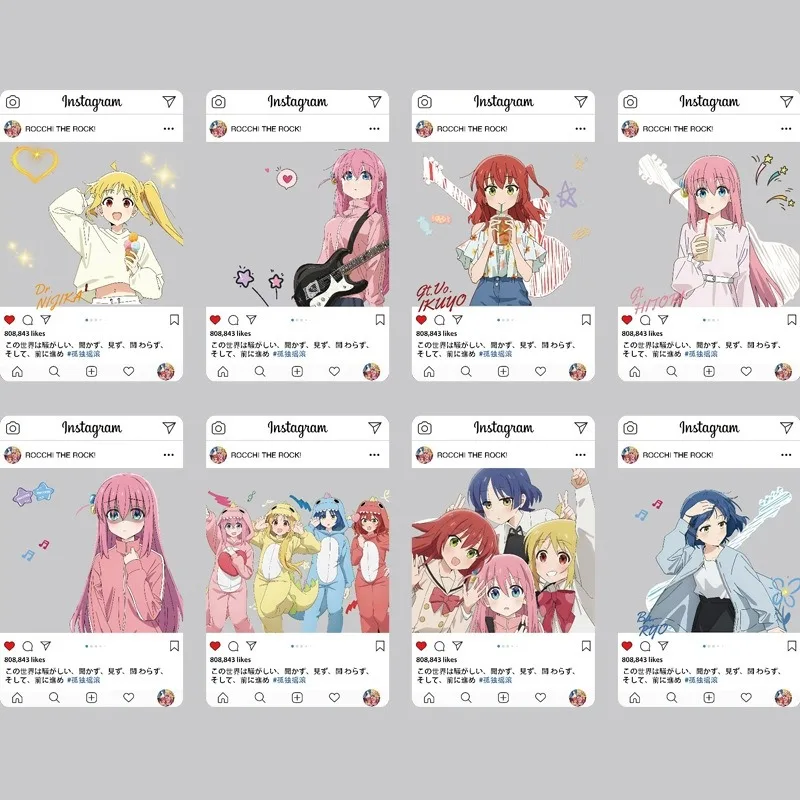 

8Pcs/Set Cartoon Kawaii Anime Three-Inch Photo Props Diy Cartoon Pvc Transparent Card Collection Card Birthday Gift
