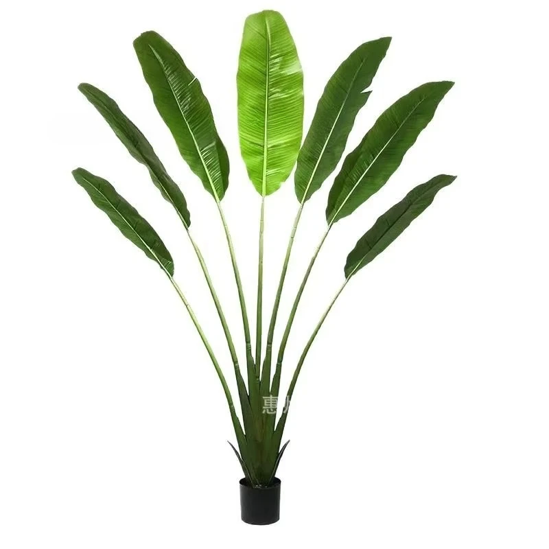#￥Large Artificial Traveler's Banana Tree Bonsai New Internet Celebrity High-Assurance Green Plastic Plant Home Decor Water
