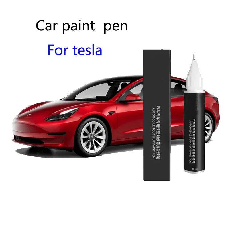 

For Tesla Model 3 Y X S Automotive Paint Repair Pen Pearl White Clearcoat Pen Accessories Black White Red Blue Gray Silver