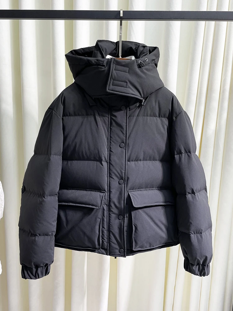 Solid color Winter New 90%  White Duck Down Coat Highest Quality Loose Casual Down Jacket 2023