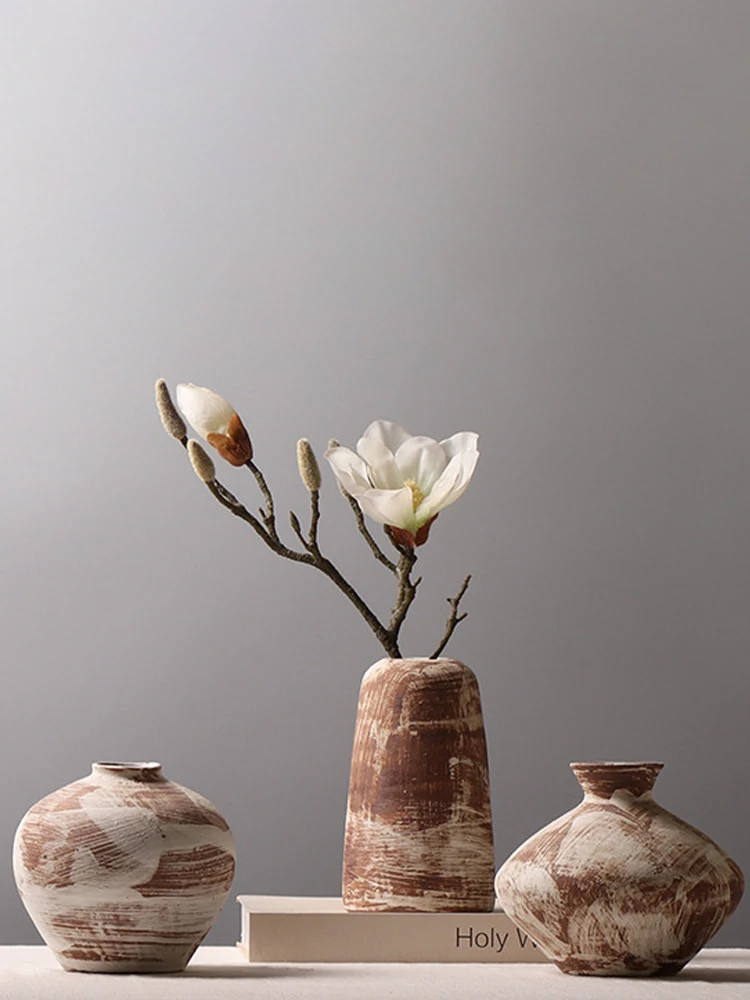 

Wabi-Sabi Sle Small Cerc Vase Creative Flower Arrangement Living Room Tea Room Decorative Accories Rough Cercs Des...