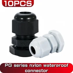 10PCS Nylon Cable Glands PG 7/9/11/13.5/16/19 High Quality IP68 Wire Plastic Waterproof Connector Cable Sleeve Adjustable Joints