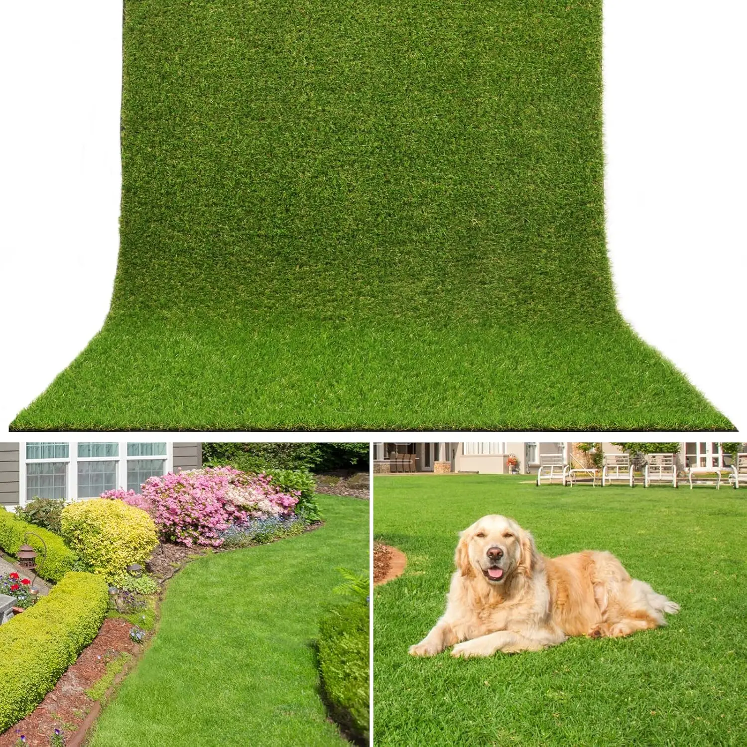 10 FT x 10 FT Artificial Grass, Synthetic Realistic Fake Turf Grass Thick Lawn Pet Turf, Astroturf Rug Carpet, Customized
