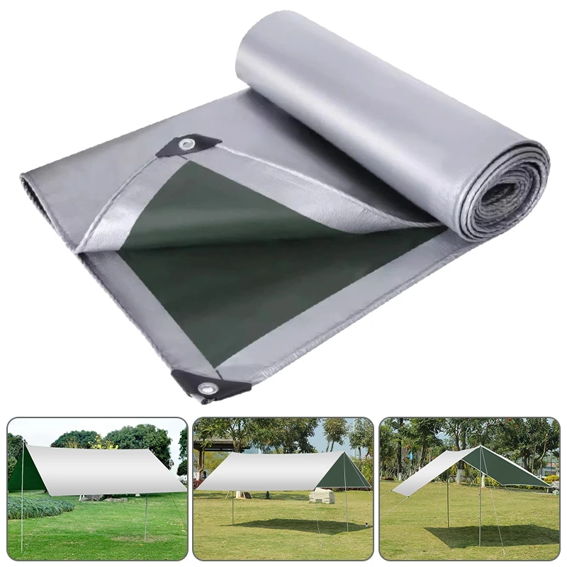 Outdoor Camping Tarp Sun Shelter Large Tarpaulin Waterproof Tent Sail Canopy Tourist Awning Sunshade Garden Sunshelter Car Tarp