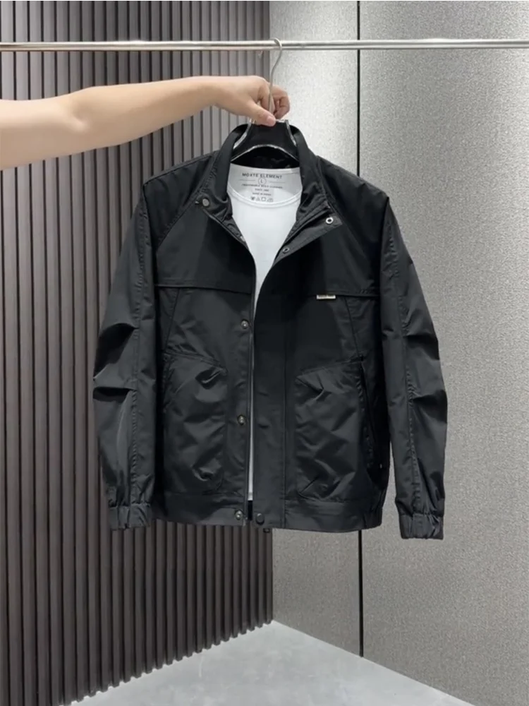 

Повседневная мужская рабочая одежда Jaet, уличная ветрозащитная застежка-молния, лоскутный воротник-стойка, весна-осень, новый Sle Faionable, универсальная...