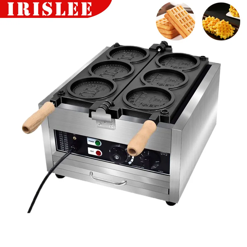 

Electric 220V 110V Gold Coin Waffle Cake Machine 4pcs Korean Japanese Currency Maker Stainless Steel Commercial Or Household