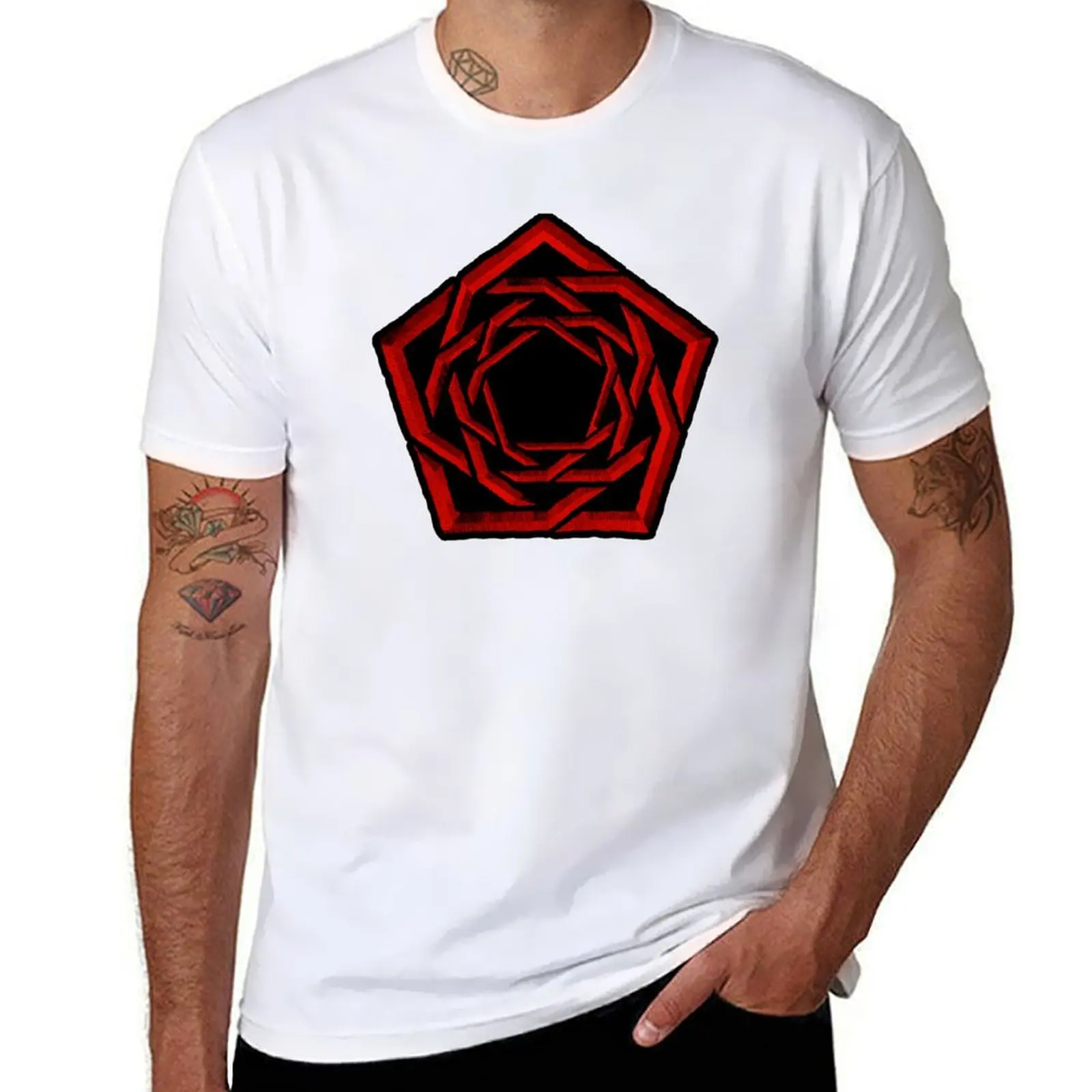 

dark red rose hexa T-Shirt man t shirt summer t shirt man designer T-Shirt