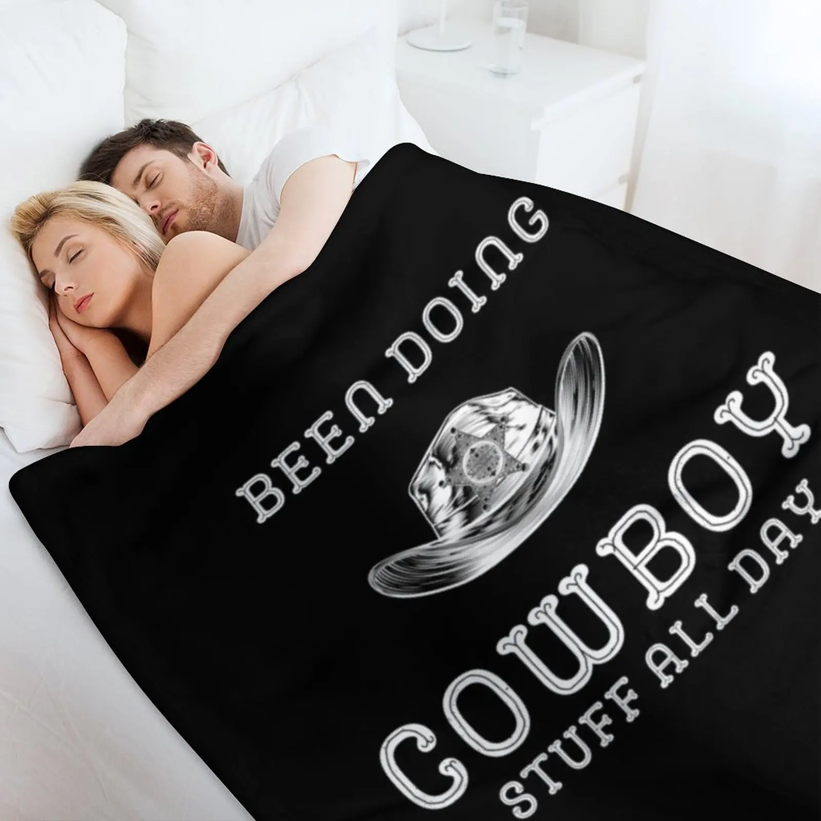 يتم القيام بأشياء رعاة البقر طوال اليوم، بطانية رمي للأطفال من الفلانيل لمصممي التخييم #4