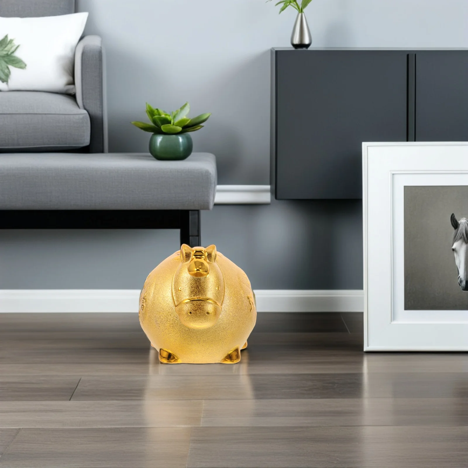 

Ceramic Horse Piggy Bank 2026 Chinese New Year Zodiac Animal Money Saving Box Fengshui Wealth Porcelain Horse Coin Jar