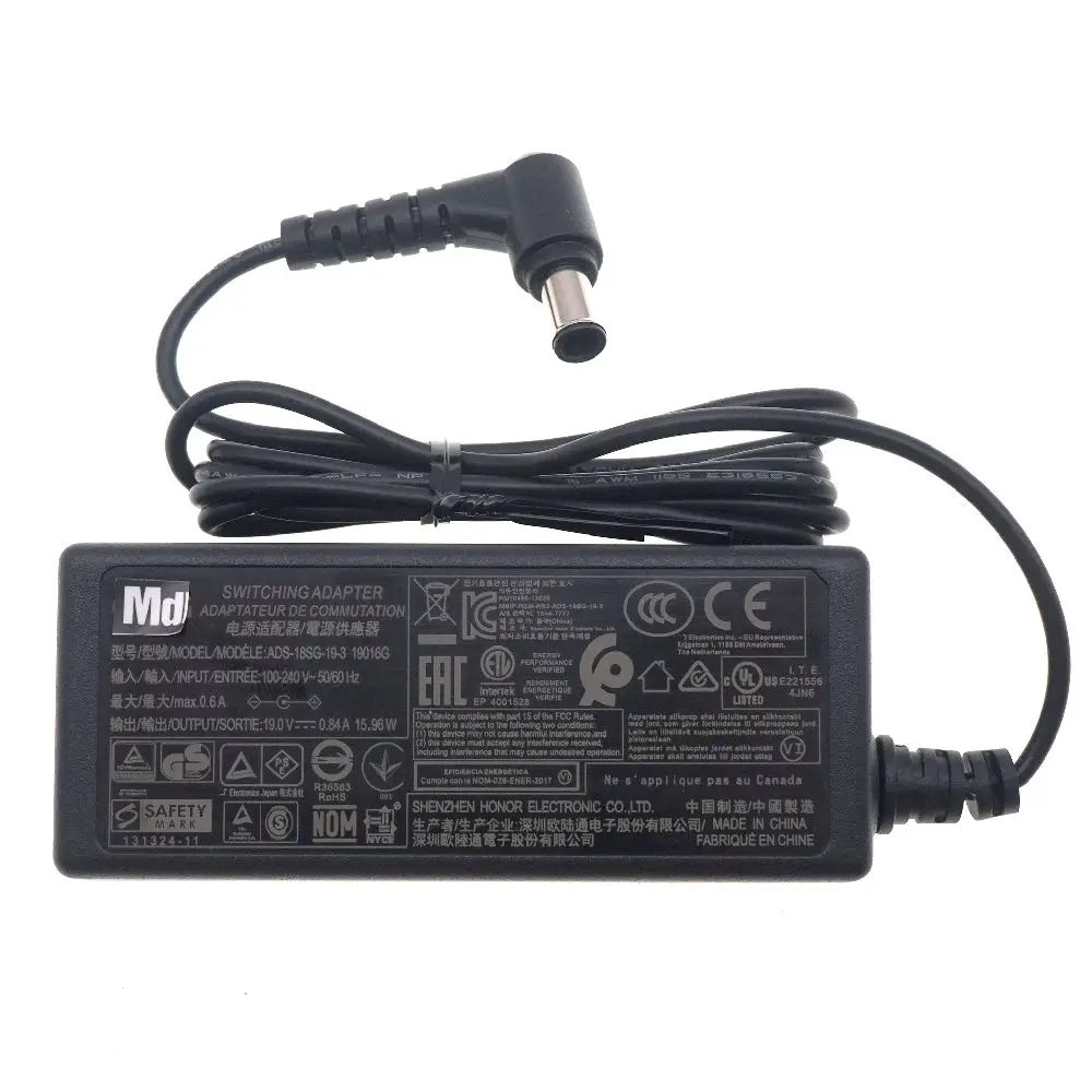 Adaptador de conmutación AC DC 19V 0.84A para LG 20M35ASA 20M38H 22M38D LED LCD TV Monitor fuente de alimentación ADS-18FSG-19 19016GPB